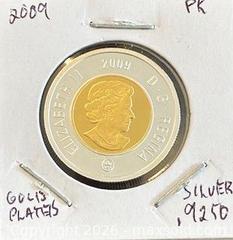 MaxSold Auction:  2009 Cdn. Silver Proof Queen Elizabeth II Twoonie  - Newmarket (Ontario, Canada) PARTNER MANAGED Reseller Online Auction - Walter Avenue