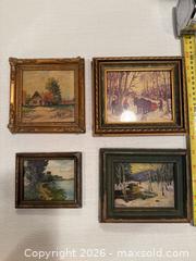MaxSold Auction: 3 miniature original vintage paintings - North Vancouver (British Columbia, Canada) SELLER MANAGED Moving Online Auction - Northlands Drive
