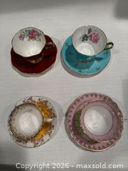 MaxSold Auction: 4 sets of English bone china cups and saucers - North Vancouver (British Columbia, Canada) SELLER MANAGED Moving Online Auction - Northlands Drive