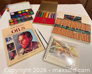 MaxSold Auction: Artist Supplies- pencil crayons, pastels, paint boxes and new book of matt painting sheets - North Vancouver (British Columbia, Canada) SELLER MANAGED Moving Online Auction - Northlands Drive