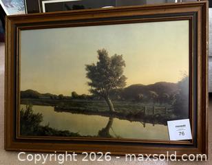 MaxSold Auction: Beautiful large landscape print in heavy wooden frame - North Vancouver (British Columbia, Canada) SELLER MANAGED Moving Online Auction - Northlands Drive