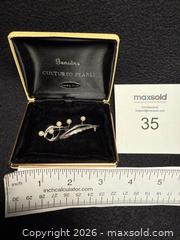 MaxSold Auction: Cultured pearls sterling silver brooch - North Vancouver (British Columbia, Canada) SELLER MANAGED Moving Online Auction - Northlands Drive