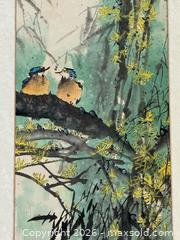 MaxSold Auction: Three handpainted Asian scrolls featuring birds and a crane - North Vancouver (British Columbia, Canada) SELLER MANAGED Moving Online Auction - Northlands Drive