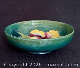 MaxSold Auction: Vintage Moorcroft Hibiscus pottery bud vases and dish - North Vancouver (British Columbia, Canada) SELLER MANAGED Moving Online Auction - Northlands Drive