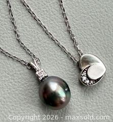 MaxSold Auction: (2) 925 Silver Necklaces (Tahitian Pearl & Herat Pendant)  - Marked  - Toronto (Ontario, Canada) PARTNER MANAGED Reseller Online Auction - Queen Street West