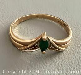 MaxSold Auction: Old 10K Yellow Gold Emerald Ring - Marked  - Toronto (Ontario, Canada) PARTNER MANAGED Reseller Online Auction - Queen Street West