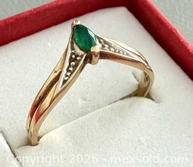 MaxSold Auction: Old 10K Yellow Gold Emerald Ring - Marked  - Toronto (Ontario, Canada) PARTNER MANAGED Reseller Online Auction - Queen Street West
