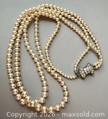 MaxSold Auction: Victorian 2 Strand Pearl Necklace with STERLING Silver Clasp - Marked  - Toronto (Ontario, Canada) PARTNER MANAGED Reseller Online Auction - Queen Street West