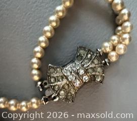 MaxSold Auction: Victorian 2 Strand Pearl Necklace with STERLING Silver Clasp - Marked  - Toronto (Ontario, Canada) PARTNER MANAGED Reseller Online Auction - Queen Street West