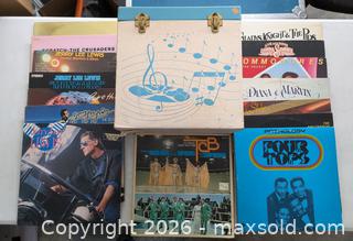 MaxSold Auction: Vintage Record Case with 15 Classic Records - Bradford West Gwillimbury (Ontario, Canada) PARTNER MANAGED Downsizing Online Auction - Downy Emerald Drive
