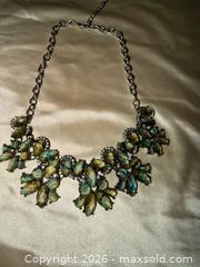 MaxSold Auction: 16” Gorgeous green stone statement piece necklace  - Warwick Township (Pennsylvania, USA) SELLER MANAGED Estate Sale Online Auction -  Crocker Lane
