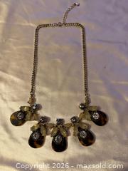 MaxSold Auction: 16” Really cool cheetah stone teardrop w yellow & white statement piece vintage necklace  - Warwick Township (Pennsylvania, USA) SELLER MANAGED Estate Sale Online Auction -  Crocker Lane