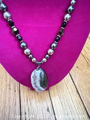 MaxSold Auction: 18” multi-color stone statement piece necklace w 2” stone pendant  - Warwick Township (Pennsylvania, USA) SELLER MANAGED Estate Sale Online Auction -  Crocker Lane