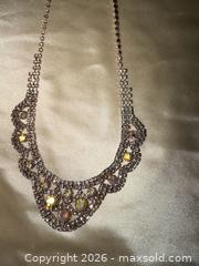 MaxSold Auction: 18” Rhinestone & yellow stone dressy statement piece necklace  - Warwick Township (Pennsylvania, USA) SELLER MANAGED Estate Sale Online Auction -  Crocker Lane