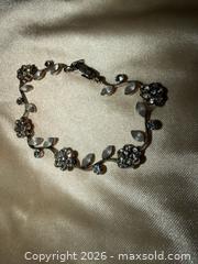 MaxSold Auction: 7” Beautiful silver tone floral stone bracelet  - Warwick Township (Pennsylvania, USA) SELLER MANAGED Estate Sale Online Auction -  Crocker Lane