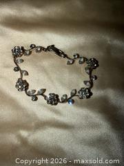 MaxSold Auction: 7” Beautiful silver tone floral stone bracelet  - Warwick Township (Pennsylvania, USA) SELLER MANAGED Estate Sale Online Auction -  Crocker Lane