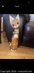 MaxSold Auction: Adorable 28” tall wooden cat with green eyes - Warwick Township (Pennsylvania, USA) SELLER MANAGED Estate Sale Online Auction -  Crocker Lane