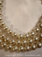 MaxSold Auction: Gorgeous VINTAGE 3 strand large pearl gold clasp necklace  - Warwick Township (Pennsylvania, USA) SELLER MANAGED Estate Sale Online Auction -  Crocker Lane