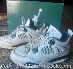 MaxSold Auction:  in original box Jordan Retro 4 Oxidized Green basketball sneakers '6 women's sz 7  - Warwick Township (Pennsylvania, USA) SELLER MANAGED Estate Sale Online Auction -  Crocker Lane