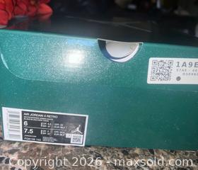 MaxSold Auction:  in original box Jordan Retro 4 Oxidized Green basketball sneakers '6 women's sz 7  - Warwick Township (Pennsylvania, USA) SELLER MANAGED Estate Sale Online Auction -  Crocker Lane