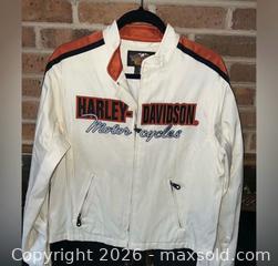 MaxSold Auction: Ladies Large Harley Davidson white like new faux leather jacket  - Warwick Township (Pennsylvania, USA) SELLER MANAGED Estate Sale Online Auction -  Crocker Lane
