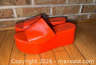 MaxSold Auction: Ladies size 9 orange 3.5” bright orange wedge heels  - Warwick Township (Pennsylvania, USA) SELLER MANAGED Estate Sale Online Auction -  Crocker Lane