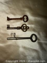 MaxSold Auction: Lot of 3 VINTAGE skeleton keys  - Warwick Township (Pennsylvania, USA) SELLER MANAGED Estate Sale Online Auction -  Crocker Lane