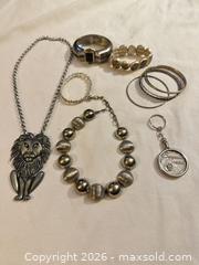 MaxSold Auction: Lot of silver toned jewelry necklaces bracelets & keychain  - Warwick Township (Pennsylvania, USA) SELLER MANAGED Estate Sale Online Auction -  Crocker Lane