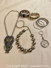 MaxSold Auction: Lot of silver toned jewelry necklaces bracelets & keychain  - Warwick Township (Pennsylvania, USA) SELLER MANAGED Estate Sale Online Auction -  Crocker Lane