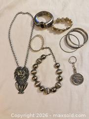 MaxSold Auction: Lot of silver toned jewelry necklaces bracelets & keychain  - Warwick Township (Pennsylvania, USA) SELLER MANAGED Estate Sale Online Auction -  Crocker Lane