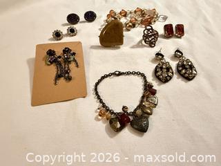 MaxSold Auction: Lot of various gemstone jewelry bracelets earrings rings  - Warwick Township (Pennsylvania, USA) SELLER MANAGED Estate Sale Online Auction -  Crocker Lane