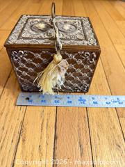MaxSold Auction: RARE 4.5”x4.5”x5.5” king & queen decorative heavy box w lid & decorated on bottom inside  - Warwick Township (Pennsylvania, USA) SELLER MANAGED Estate Sale Online Auction -  Crocker Lane