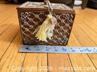 MaxSold Auction: RARE 4.5”x4.5”x5.5” king & queen decorative heavy box w lid & decorated on bottom inside  - Warwick Township (Pennsylvania, USA) SELLER MANAGED Estate Sale Online Auction -  Crocker Lane