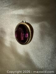 MaxSold Auction: VINTAGE >1” purple stone pendant or pin w gold tone backing  - Warwick Township (Pennsylvania, USA) SELLER MANAGED Estate Sale Online Auction -  Crocker Lane