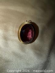 MaxSold Auction: VINTAGE >1” purple stone pendant or pin w gold tone backing  - Warwick Township (Pennsylvania, USA) SELLER MANAGED Estate Sale Online Auction -  Crocker Lane