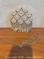 MaxSold Auction: Champagne Rose Satin Beaded Evening Clutch with Chain Strap - Toronto (Ontario, Canada) SELLER MANAGED Downsizing Online Auction - Weston Road (CONDO)