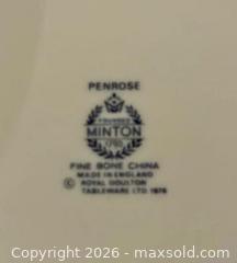 MaxSold Auction: MINTON PENROSE Dinner Set 28 pieces for 4 Persons Made in England Blue Silver White Colour - Toronto (Ontario, Canada) SELLER MANAGED Downsizing Online Auction - Weston Road (CONDO)
