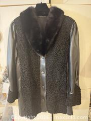MaxSold Auction: Women's Black Astrakhan Shearling Coat with Leather Sleeves - Toronto (Ontario, Canada) SELLER MANAGED Downsizing Online Auction - Weston Road (CONDO)