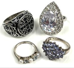 MaxSold Auction: Lot of Silver Tone Rings - Campbell (California, USA) PARTNER MANAGED Estate Sale Online Auction - Dell Avenue