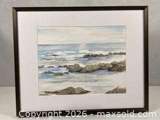 MaxSold Auction: Original Watercolor Seacoast by Joan Garrett - Campbell (California, USA) PARTNER MANAGED Estate Sale Online Auction - Dell Avenue
