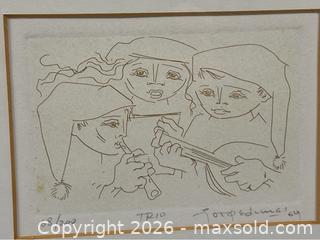 MaxSold Auction: Signed Etching by Jorge Dumas, Mexico - Campbell (California, USA) PARTNER MANAGED Estate Sale Online Auction - Dell Avenue