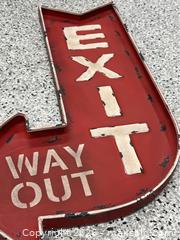 MaxSold Auction: Vintage Style Exit Arrow Sign for Man Cave - Campbell (California, USA) PARTNER MANAGED Estate Sale Online Auction - Dell Avenue
