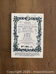 MaxSold Auction: Topps Allen & Ginter 2024 Aaron Judge Relic Card - Oshawa (Ontario, Canada) SELLER MANAGED Reseller Online Auction - Margaret Street