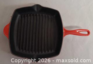 MaxSold Auction: Le Creuset 11in Square Red Enameled Cast Iron Grill Pan - Toronto (Ontario, Canada) PARTNER MANAGED Reseller Online Auction - Queen Street West.