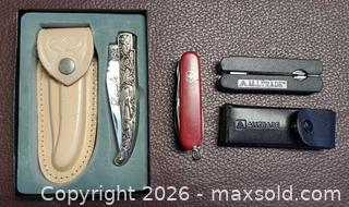 MaxSold Auction: Lot of 3 Folding Cutters/Multi-Tools — Laguiole & Alltrade Swiss ArmyCutter - Toronto (Ontario, Canada) PARTNER MANAGED Reseller Online Auction - Queen Street West.