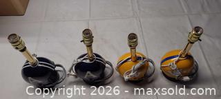 MaxSold Auction: Lot of 4 vintage CFL Football Helmet Table Lamps - Toronto (Ontario, Canada) PARTNER MANAGED Reseller Online Auction - Queen Street West.