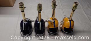 MaxSold Auction: Lot of 4 vintage CFL Football Helmet Table Lamps - Toronto (Ontario, Canada) PARTNER MANAGED Reseller Online Auction - Queen Street West.