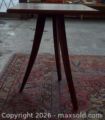 MaxSold Auction: Mid-Century Modern Tripod Side Table, 16" x 16" x 21" - Toronto (Ontario, Canada) PARTNER MANAGED Reseller Online Auction - Queen Street West.