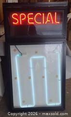 MaxSold Auction: Neon Sign in Framed Case — "SPECIAL" - Toronto (Ontario, Canada) PARTNER MANAGED Reseller Online Auction - Queen Street West.