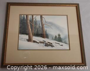 MaxSold Auction: Stan Glazar Framed Signed Watercolor Winter Landscape - Toronto (Ontario, Canada) PARTNER MANAGED Reseller Online Auction - Queen Street West.